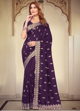 Purple Zari Designer Saree