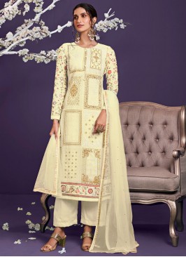 Radiant Embroidered Off White Designer Pakistani S