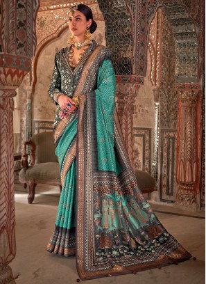 Rama Color Traditional Saree