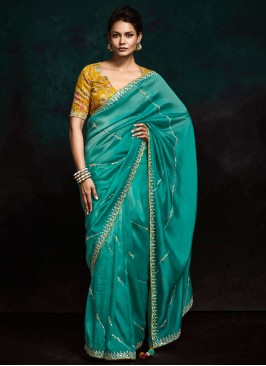 Rama Festival Fancy Fabric Designer Saree