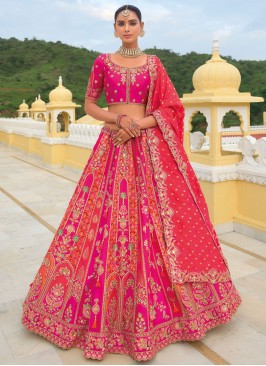 Rani and Red Khatli Work Trendy Lehenga Choli