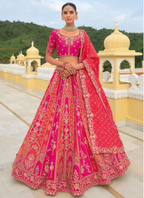 Rani and Red Khatli Work Trendy Lehenga Choli