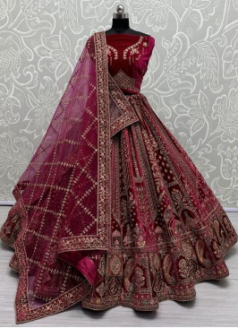 Rani Bridal Velvet Designer Lehenga Choli