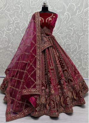 Rani Bridal Velvet Designer Lehenga Choli