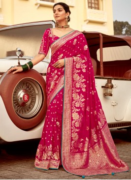 Rani Color Contemporary Saree