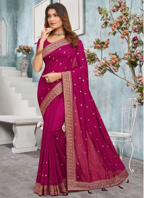 Rani Embroidered Ceremonial Traditional Saree