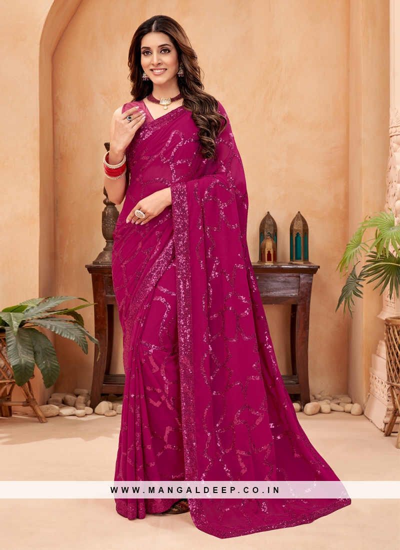 Pure faux Georgette Saree with floral printed