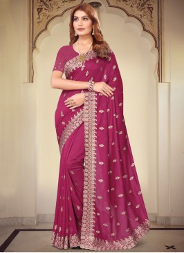 Rani Party Vichitra Silk Traditional Saree