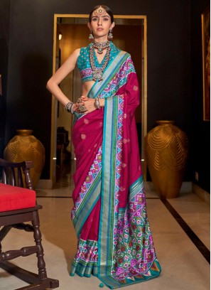 Rani Patola Print Silk Contemporary Saree