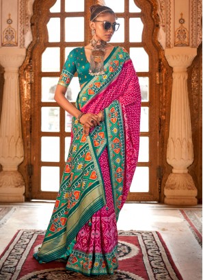 Rani Patola Print Silk Designer Saree