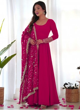 Rani Plain Faux Georgette Readymade Salwar Kameez