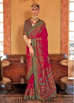 Rani Silk Print Classic Saree