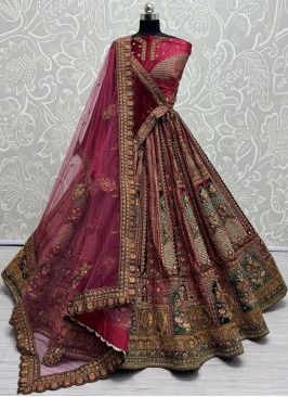 Rani Velvet Sequins Lehenga Choli