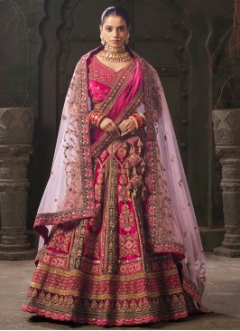 Rani Velvet Wedding Readymade Lehenga Choli