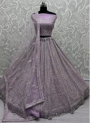 Ravishing Thread Lavender Lehenga Choli