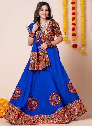 Rayon Blue Lehenga Choli