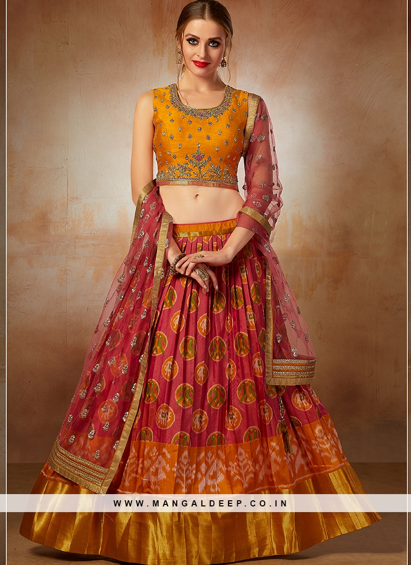 Orange Viscose Jacquard #Lehenga Choli with Dupatta | Orange lehnga, Indian  bridal lehenga, Lehnga dress