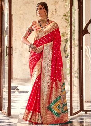 Red Border Silk Classic Saree