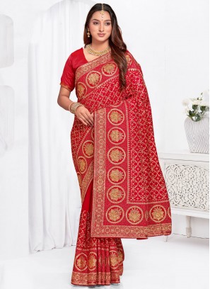 Red Ceremonial Contemporary Saree