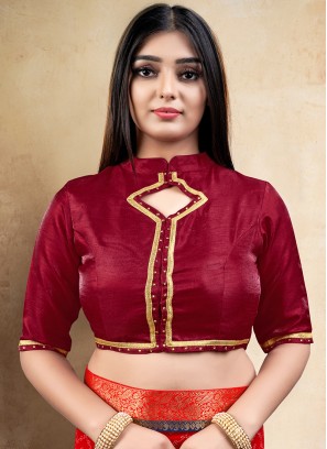 Red Color Banglori Silk Readymade Blouse