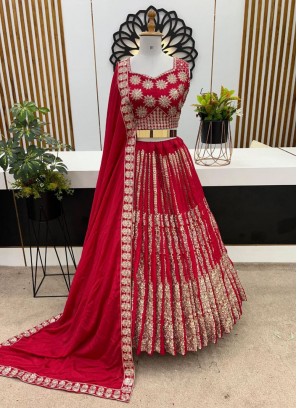 Red Color Designer Lehenga Choli