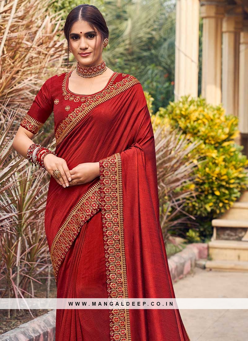 Auspicious Net Red Saree