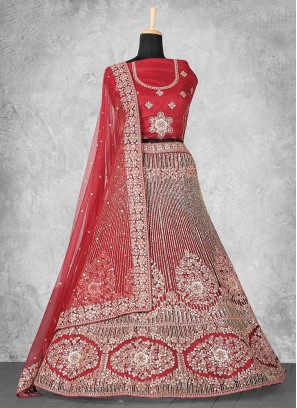 Red Color Trendy Lehenga Choli