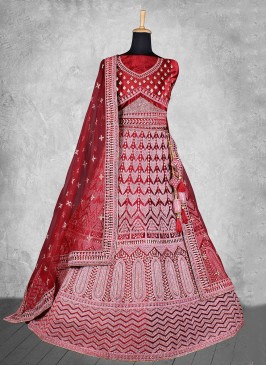 Red Diamond Reception Trendy Lehenga Choli