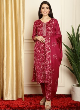 Red Pashmina Designer Salwar Suit