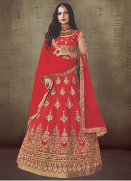 Red Silk Lehenga Choli