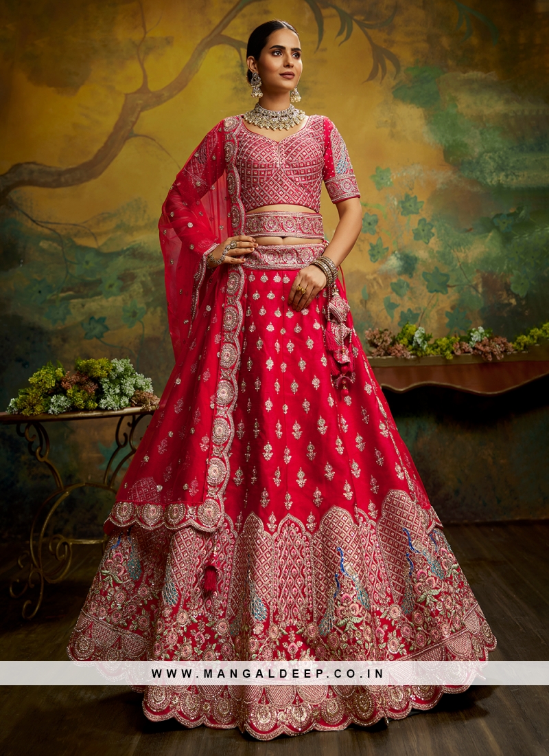 Designer red and white lehenga choli (Video Inside) | Buy Indian Wear