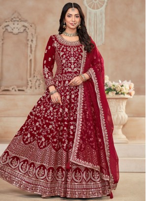 Red Velvet Wedding Trendy Salwar Kameez