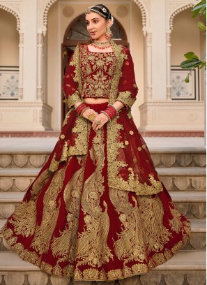 Red Wedding Trendy Lehenga Choli