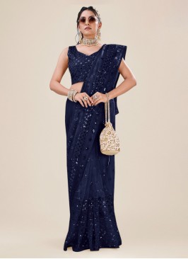 Regal Net Navy Blue Designer Saree