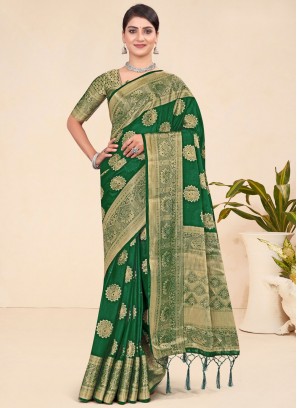 Remarkable Green Designer Saree