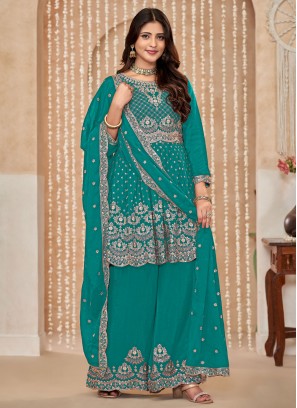 Remarkable Rama Embroidered Trendy Salwar Kameez