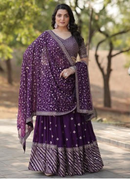 Remarkable Thread Purple Trendy Lehenga Choli