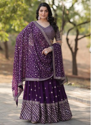 Remarkable Thread Purple Trendy Lehenga Choli