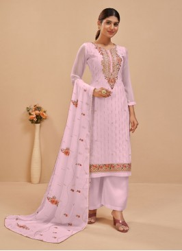Renowned Pink Thread Designer Pakistani Suit