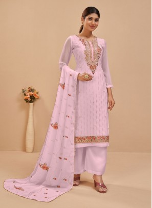 Renowned Pink Thread Designer Pakistani Suit
