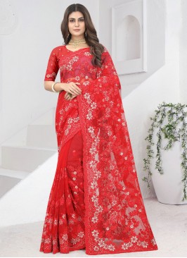 Resplendent Red Designer Saree