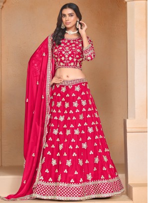 Resplendent Thread Organza Rani Trendy Lehenga Choli