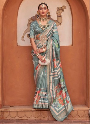 Royal Digital Print Silk Trendy Saree