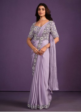 Royal Lavender Reception Classic Saree