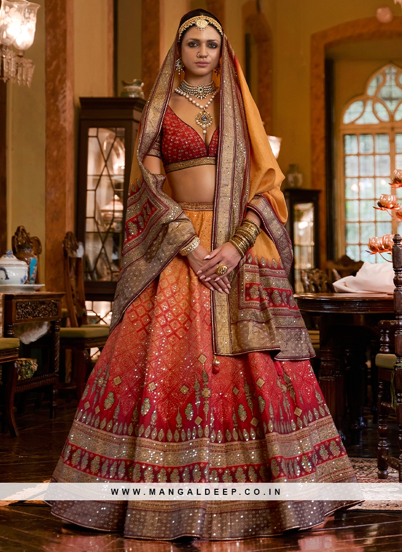 Maroon Color Tussar Silk Lehenga Choli With Ikkat and Foil Print With Blouse  in USA, UK, Malaysia, South Africa, Dubai, Singapore