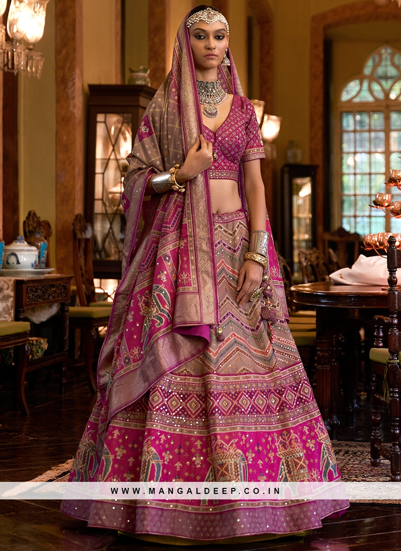Buy Silk Multi Color Rajwadi Lehenga Choli Set | Appelle Fashion