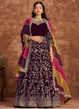 Royal Purple Wedding Anarkali Salwar Kameez