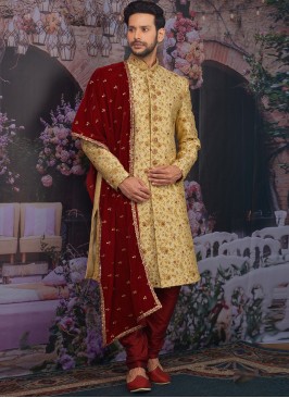 Sangeet Function Wear Jacquard Silk Fancy Gold Col