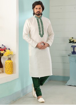 Sangeet Function Wear Off White Color Designer Kurta Pajama
