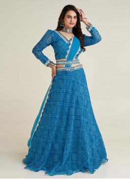 Savory Blue Trendy Lehenga Choli